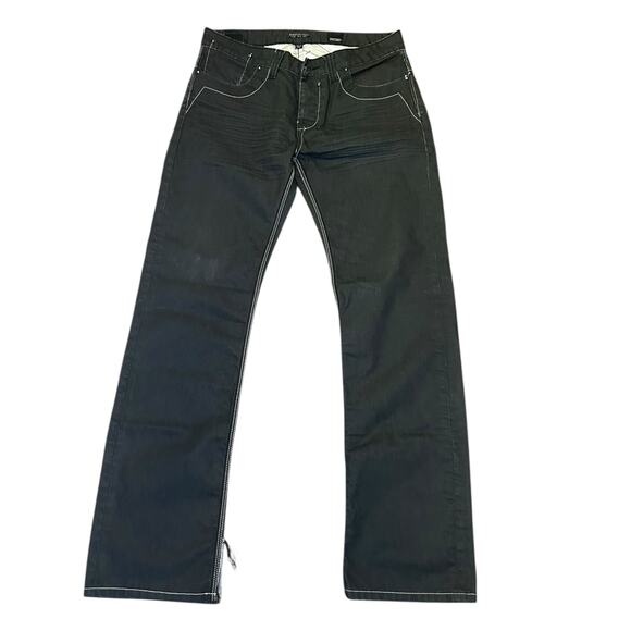 7 Diamonds Mens Magnatron Black Straight Leg Denim Jeans Size 34 - Picture 1 of 4